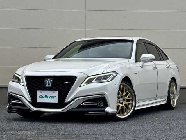 トヨタ クラウン ハイブリッド RS アドバンス 茨城県 2019(令1)年 9.1万km ホワイトパールクリスタルシャイン 純正メーカーナビ/パノラマビューモニター/デジタルインナーミラー/TRDエアロ/トヨタセーフティセンス/サンルーフ/ドライブレコーダー/ステアリングヒーター/シートヒーター/エアーシート/ホワイトレザーシート/スペアキー2本（カードキー有）/BSM/HUD/ETC2.0