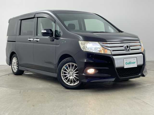 ホンダ ステップワゴン スパーダ Z HDDナビED 兵庫県 2011(平23)年 7.6万km プレミアムブラキッシュパール ・純正ナビ（TV・DVD・USB）/・ステアリングスイッチ/・両側パワースライドドア/・ビルトインETC/・バックカメラ/・スマートキー/・純正フロアマット/・ドアバイザー/・HIDライト/・オートライト/・フォグランプ/・パドルシフト/・電動格納ミラー/・社外16インチアルミホイール
