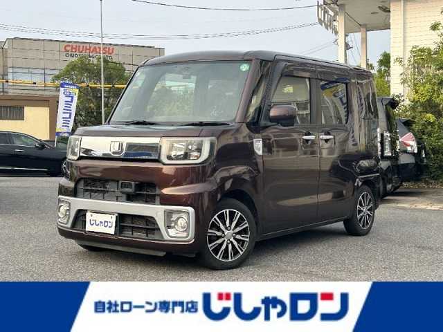 ダイハツ ウェイク X ファインセレクション SA 愛知県 2015(平27)年 9.8万km プラムブラウンクリスタルマイカ (株)IDOMが運営する【じしゃロン名古屋鳴海店】の自社ローン専用車両になりますこちらは現金またはオートローンご利用時の価格です。自社ローンご希望の方は別途その旨お申付け下さい/スマートアシスト/・衝突軽減ブレーキ/・横滑り防止装置/社外7インチナビ/CD BT フルセグ/バックカメラ/両側パワースライドドア/LEDオートライト/純正14インチアルミホイール/ステアリングスイッチ/ドアバイザー/プッシュスタート/スマートキー/ETC