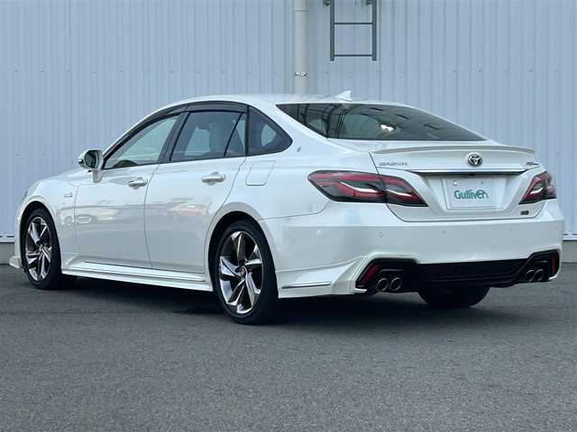 トヨタ クラウン ハイブリッド RS アドバンス 愛媛県 2019(平31)年 3.9万km ホワイトパールクリスタルシャイン 純正メーカーナビ/バックカメラ/ドラレコ前後/クルーズコントロール追従有/ビルトインETC/Bluetooth/レザーシート/前席シートヒーター/前席エアシート/TOM’Sエアロ（フロント、リア）/コーナーセンサー/純正フロアマット/純正18インチAW/カードスペアキー/オートLEDヘッドライト