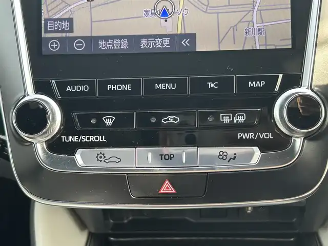 トヨタ クラウン ハイブリッド RS アドバンス 愛媛県 2019(平31)年 3.9万km ホワイトパールクリスタルシャイン 純正メーカーナビ/バックカメラ/ドラレコ前後/クルーズコントロール追従有/ビルトインETC/Bluetooth/レザーシート/前席シートヒーター/前席エアシート/TOM’Sエアロ（フロント、リア）/コーナーセンサー/純正フロアマット/純正18インチAW/カードスペアキー/オートLEDヘッドライト
