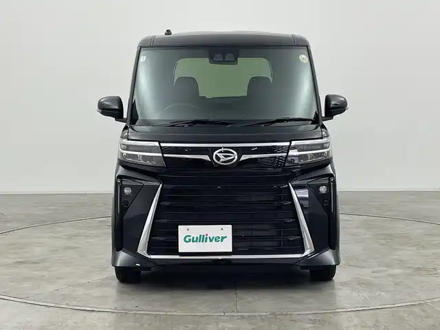 ダイハツ タント カスタム X 群馬県 2025(令7)年 0.3万km ブラックマイカメタリック 純正ディスプレイオーディオ/バックカメラ/衝突軽減ブレーキ/アイドリングストップ/電動格納ミラー/スマートキー/両側パワースライドドア/クリアランスソナー/LEDオートライト/シートヒーター/ハーフレザーシート/純正フロアマット/純正アルミホイール/横滑り防止装置/盗難防止装置