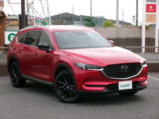 マツダ ＣＸ－８ XD ブラックトーンエディション 岡山県 2020(令2)年 6.4万km ソウルレッドクリスタルM 【 i-ACTIVSENSE 】/ハイビーム・コントロールシステム/アダプティブ・LED・ヘッドライト/車線逸脱警報システム/ブラインド・スポット・モニタリング/交通標識認識システム/車間認知支援システム/ドライバー・アテンション・アラート/リア・クロス・トラフィック・アラート/マツダ・レーダー・クルーズ・コントロール/レーンキープ・アシスト・システム/アドバンスト・スマート・シティ・ブレーキ・サポート/AT誤発進抑制制御（前進）/スマート・シティ・ブレーキ・サポート（後退）/スマート・ブレーキ・サポート/360℃ビュー・モニター/フォワードセンシングカメラ/レーダーセンサー（フロント・リア）/超音波センサー（フロント・リア）/フロント・サイド・リアカメラ/ワンオーナー/純正SDナビ/フルセグテレビ/アルパインフリップダウンモニター/DVDプレーヤー/Bluetooth/USB/パワーシート（前席）/シートヒーター（前席）/ハーフレザーシート（1・2列目）/レザーシート（3列目）/パワーバックドア/アクティブ・ドライビング・ディスプレイ/オートライト/純正LEDライト/ETC/スマートキー2個