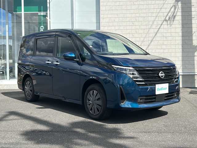 日産 セレナ X V 岩手県 2023(令5)年 2.7万km ミディアムブルーメタリック 純正12.3インチコネクトナビ/フリップダウンモニター/フルセグTV/アラウンドビューモニター/ビルトインETC/プロパイロット/衝突被害軽減ブレーキ/レーンキープアシスト/横滑り防止装置/アイドリングストップ/オートライト/オートハイビーム/LEDヘッドライト/フォグランプ/スマートキー/プッシュスタート/電動格納ミラー/純正フロアマット/純正ドアバイザー/保証書/取扱説明書