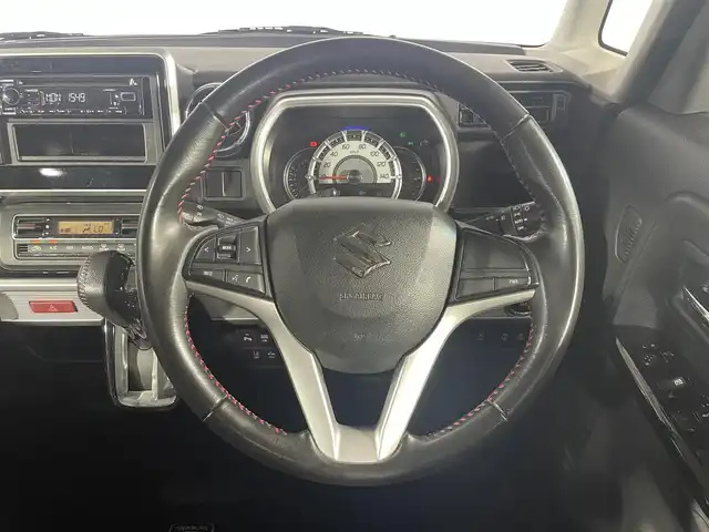 スズキ スペーシア カスタム HYBRID XS 沖縄県 2020(令2)年 4万km アフタヌーングリーン 禁煙車　/社外オーディオ　/（ＢＴ　ＵＳＢ　ＡＵＸ）/両側パワースライドドア　/コーナーセンサー　/レーンアシスト　/衝突軽減システム　/ハーフレザー　/シートヒーター　/純正アルミホイール　/ＬＥＤヘッドライト/オートライト/スマートキー/スペアキー
