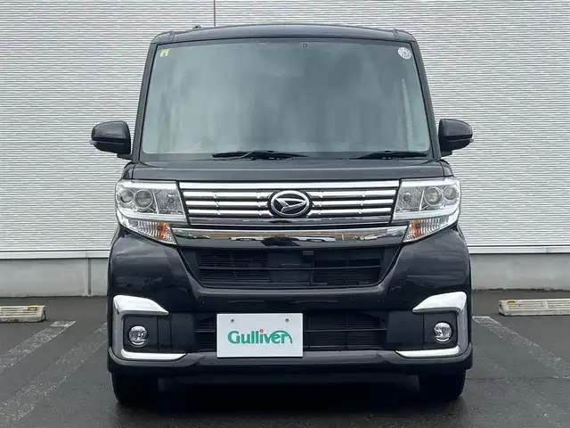 ダイハツ タント カスタム X 秋田県 2018(平30)年 6.6万km ブラックマイカメタリック ４WD/片側パワースライドドア/LEDヘッドライト/社外SDナビ（DVD再生不可能）/ワンセグ/バックカメラ/ダイハツ純正１４インチアルミ（夏タイヤ装着）/スマートキー/アイドリングストップ/プッシュスタート/運転席シートヒーター/ETC/ステアリングスイッチ/社外フロアマット/社外ドアバイザー/オートライト/オートエアコン/パワーステアリング/パワーウィンドウ/横滑り防止/盗難防止装置/寒冷地仕様/電動格納ウィンカーミラー/保証書/取扱説明書/記録簿/スペアキー×１