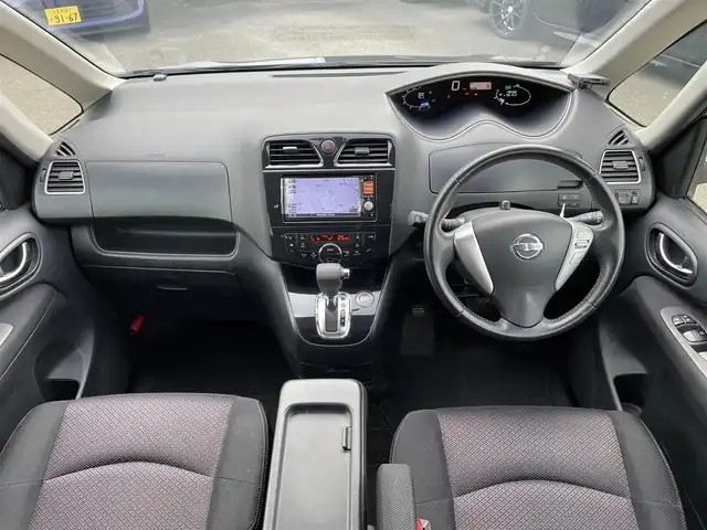 日産 セレナ ハイウェイスター Sハイブリッド 東京都 2013(平25)年 4.9万km オーロラモーヴ 純正ナビ（MM112-W）/CD/AM/FM/SD/iPod/TV/AUX/バックカメラ/左側パワースライドドア/クルーズコントロール/前後ドライブレコーダー（WHSR-510)/純正16インチAW/プッシュスタート/スマートキー