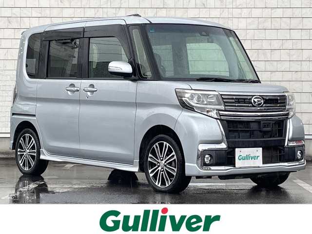 ダイハツ タント 秋田県 2016(平28)年 5.3万km ブライトシルバーメタリック ・エンジンスタートボタン/・社外ナビ/・フルセグTV/・Bluetooth/・ETC/・両側パワースライドドア/・コーナーセンサー/・ハーフレザーシート/・オートライト/・ドラレコ/・スペアキー