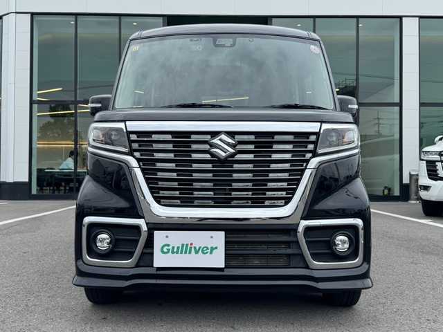 スズキ スペーシア カスタム HYBRID GS 愛媛県 2018(平30)年 4.5万km ブルーイッシュブラックパール3 登録時走行距離：45020km/ワンオーナー/パナソニックナビ/フルセグTV/パワースライドドア(片側)/ETC/ドライブレコーダー/パーキングセンサー/セーフティサポート/LEDヘッドランプ/ステアリングスイッチ/運転席シートヒーター/純正14インチアルミホイール/キーレスプッシュスタートシステム/禁煙車
