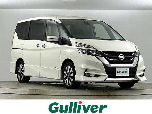 日産 セレナ ハイウェイスター Vセレクション 愛知県 2018(平30)年 4.1万km ブリリアントホワイトパール 純正９インチナビ(MM517D-L)　/（フルセグTV/ＣＤ/ＤＶＤ/Ｂｌｕｅｔｏｏｔｈ）　/フリップダウンモニター　/全方位カメラ/衝突軽減ブレーキ/クルーズコントロール/コーナーセンサー/ＥＴＣ　/ドライブレコーダー　/パーキングアシスト　/両側パワースライドドア/ＬＥＤヘッドライト/フォグランプ/スマートキー/純正アルミホイール/純正フロアマット