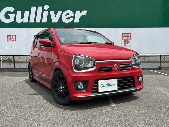 スズキ アルト ワークス 福島県 2016(平28)年 12万km ピュアレッド 純正ディスプレイオーディオ/（USB&BT&AMFM）/純正15inアルミホイール/オートライト/ＬＥＤライト/フォグランプ/ウィンカーミラー/電動格納ミラー/スマートキー/プッシュスタート/Ｗエアバッグ/横滑り防止装置/ＡＢＳ/純正ドアバイザー/フロアマット/保証書/取扱説明書/純正レカロシート/ステアリングスイッチ