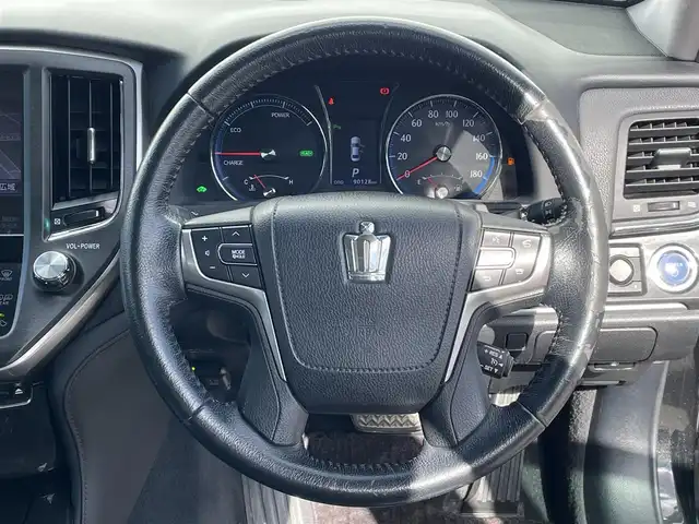 トヨタ クラウン ハイブリッド アスリートG 福岡県 2013(平25)年 9.1万km プレシャスブラックパール ムーンルーフ/純正マルチナビ/フルセグTV/CD/DVD/BT/AM/FM/バックカメラ/クルーズコントロール/前席パワーシート/前席シートヒーター＆ベンチレーション/ステアリングヒーター/シートメモリー/HIDオートライト/フォグランプ/ビルトインETC/純正AW/スペアキー1、カードキー1