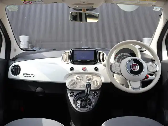 フィアット ５００ 1．2 ポップ 長野県 2018(平30)年 5.3万km 白 ワンオーナー/社外メモリナビ（AVIC-RZ801）/フルセグTV/DVD/CD/USB/SD/Bluetooth/ETC/キーレス/スペアキー/新車時保証書/取扱説明書