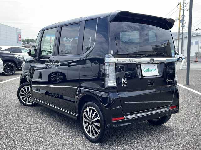 ホンダ Ｎ ＢＯＸ カスタム G ターボ Lパッケージ 島根県 2015(平27)年 5.4万km スマートブラック 〇純正ナビ/〇フルセグTV/〇バックカメラ/〇ETC/〇ドライブレコーダー/〇パワースライドドア（両側）/〇アイドリングストップシステム/〇クルーズコントロール/〇HIDヘッドランプ/〇オートライト/〇純正15インチアルミ/〇オートエアコン/〇革巻きステアリング/〇ステアリングスイッチ/〇パドルシフト/〇合皮/ファブリックコンビシート/〇シートヒーター/〇スマートキーシステム/〇ターボ/〇禁煙車