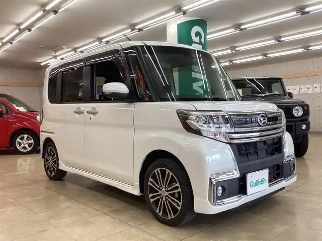 ダイハツ タント カスタム RS トップED SA Ⅲ 栃木県 2018(平30)年 4万km パールホワイトⅢ  ワンオーナー/ メモリナビ/ フルセグテレビ/ バックカメラ/ 衝突被害軽減ブレーキ/ 車線逸脱防止装置/ オートハイビーム/ アイドリングストップ/ ドアバイザー/ プッシュスタート/ 両側パワースライドドア/ ETC/ LEDヘッドライト/ LEDフォグライト/ D席シートヒーター/ 純正フロアマット