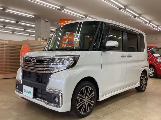 ダイハツ タント カスタム RS トップED SA Ⅲ 栃木県 2018(平30)年 4万km パールホワイトⅢ  ワンオーナー/ メモリナビ/ フルセグテレビ/ バックカメラ/ 衝突被害軽減ブレーキ/ 車線逸脱防止装置/ オートハイビーム/ アイドリングストップ/ ドアバイザー/ プッシュスタート/ 両側パワースライドドア/ ETC/ LEDヘッドライト/ LEDフォグライト/ D席シートヒーター/ 純正フロアマット