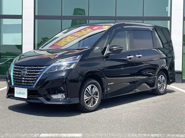 日産 セレナ e－パワー ハイウェイスター V 和歌山県 2021(令3)年 4.4万km ダイヤモンドブラック 純正10インチナビ/フルセグTV/アラウンドビューモニター/純正フリップダウンモニター/デジタルインナーミラー/(BT/CD/DVD/MSV)/エマージェンシーブレーキ/プロパイロット/ブラインドスポットモニター/前後コーナーセンサー/レーンキープ/両側パワースライドドア/ビルトインETC/ドライブレコーダー/前席シートヒーター/後席サンシェード/電子パーキング/オートホールド/LEDヘッドライト/オートライト/オートマチックハイビーム