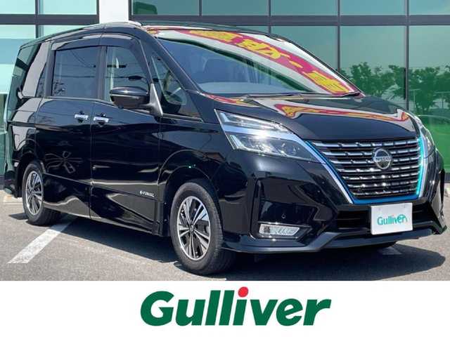 日産 セレナ e－パワー ハイウェイスター V 和歌山県 2021(令3)年 4.4万km ダイヤモンドブラック 純正10インチナビ/フルセグTV/アラウンドビューモニター/純正フリップダウンモニター/デジタルインナーミラー/(BT/CD/DVD/MSV)/エマージェンシーブレーキ/プロパイロット/ブラインドスポットモニター/前後コーナーセンサー/レーンキープ/両側パワースライドドア/ビルトインETC/ドライブレコーダー/前席シートヒーター/後席サンシェード/電子パーキング/オートホールド/LEDヘッドライト/オートライト/オートマチックハイビーム
