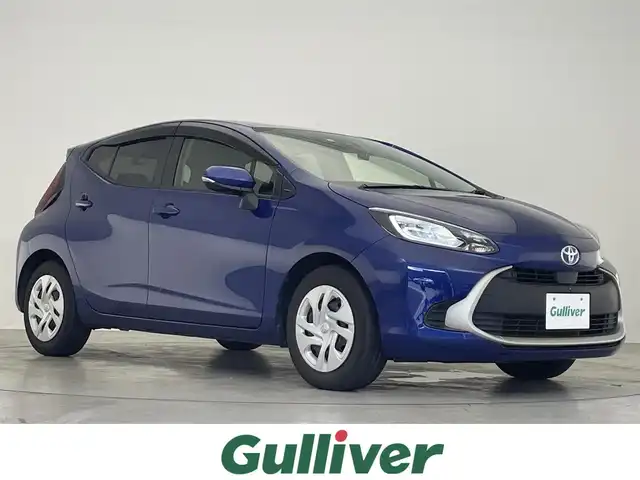 トヨタ アクア G 滋賀県 2022(令4)年 6.1万km ダークブルーマイカM 禁煙車/純正10.5型ナビ/Bluetooth/USB/フルセグTV/バックカメラ/サイドカメラ/前後ドラレコ/ETC/トヨタセーフティセンス/プリクラッシュ/シートヒーター/ステアリングヒーター/LED/オートライト/オートハイビーム/100V電源/コーナーセンサー