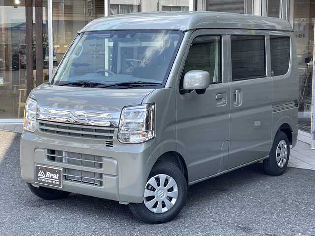 スズキ エブリイ JOINターボ 福島県 2025(令7)年 0.1千km モスグレーメタリック アイドリングストップ/衝突被害軽減ブレーキ/横滑り防止装置/レーンキープアシスト/オートマチックハイビーム/コーナーセンサー/盗難防止装置/スマートキー/シートヒーター/オートライト/ＬＥＤヘッドライト/4ＷＤ