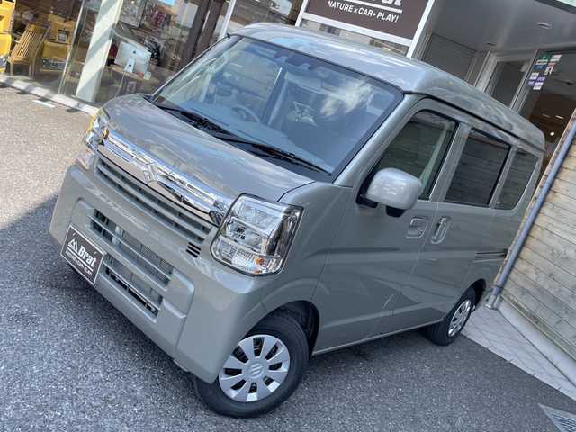 スズキ エブリイ JOINターボ 福島県 2025(令7)年 0.1千km モスグレーメタリック アイドリングストップ/衝突被害軽減ブレーキ/横滑り防止装置/レーンキープアシスト/オートマチックハイビーム/コーナーセンサー/盗難防止装置/スマートキー/シートヒーター/オートライト/ＬＥＤヘッドライト/4ＷＤ