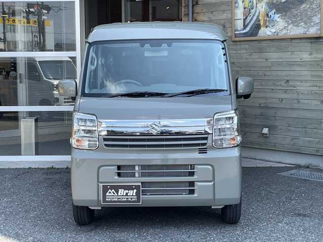 スズキ エブリイ JOINターボ 福島県 2025(令7)年 0.1千km モスグレーメタリック アイドリングストップ/衝突被害軽減ブレーキ/横滑り防止装置/レーンキープアシスト/オートマチックハイビーム/コーナーセンサー/盗難防止装置/スマートキー/シートヒーター/オートライト/ＬＥＤヘッドライト/4ＷＤ