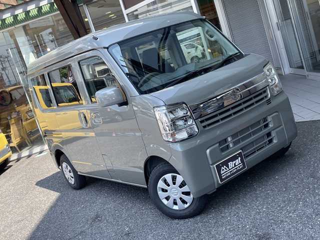 スズキ エブリイ JOINターボ 福島県 2025(令7)年 0.1千km モスグレーメタリック アイドリングストップ/衝突被害軽減ブレーキ/横滑り防止装置/レーンキープアシスト/オートマチックハイビーム/コーナーセンサー/盗難防止装置/スマートキー/シートヒーター/オートライト/ＬＥＤヘッドライト/4ＷＤ