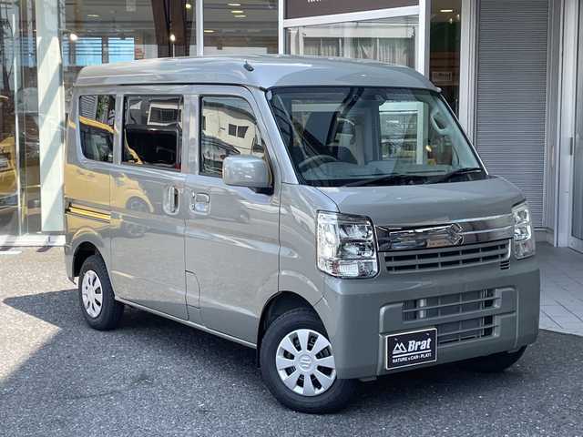 スズキ エブリイ JOINターボ 福島県 2025(令7)年 0.1千km モスグレーメタリック アイドリングストップ/衝突被害軽減ブレーキ/横滑り防止装置/レーンキープアシスト/オートマチックハイビーム/コーナーセンサー/盗難防止装置/スマートキー/シートヒーター/オートライト/ＬＥＤヘッドライト/4ＷＤ