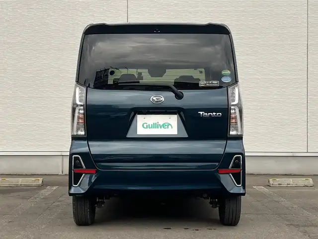 ダイハツ タント カスタム X 秋田県 2021(令3)年 5.4万km レーザーブルークリスタルシャイン ４WD/衝突軽減システム/LEDヘッドライト/両側パワースライドドア/純正ディスプレイオーディオ（DVD/CD/BT/AM/FM/USB）/バックカメラ/ダイハツ純正１４インチアルミ（夏タイヤ装着）/スマートキー/アイドリングストップ/プッシュスタート/コーナーセンサー/レーンキープアシスト/オートマチックハイビーム/ステアリングスイッチ/前席シートヒーター/ドライブレコーダー/純正フロアマット/純正ドアバイザー/オートライト/オートエアコン/パワーステアリング/パワーウィンドウ/横滑り防止/盗難防止装置/寒冷地仕様/電動格納ウィンカーミラー