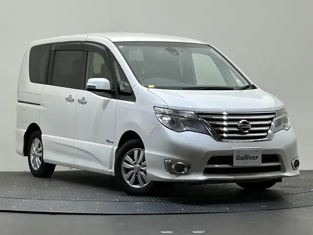日産 セレナ ハイウェイスター Sハイブリッド 愛媛県 2014(平26)年 6.9万km ブリリアントホワイトパール AIS検査済/純正ナビ/・フルセグ/CD/DVD/BT/USB/AUX/ドラレコ/バックカメラ/ETC/クルーズコントロール/社外フロアマット/純正アルミホイール/サンシェード/ドアバイザー/スマートキー/・プッシュスタート