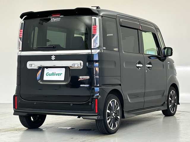 スズキ スペーシア カスタム HYBRID XS 愛知県 2021(令3)年 4.8万km ブルーイッシュブラックパール3 スズキセーフティサポート/・デュアルカメラブレーキサポート  /・アダプティブクルーズコントロール　　　　/・誤発進抑制機能/・車線逸脱警報機能/・ふらつき警報機能/・オートマチックハイビーム/・リヤパーキングセンサー/社外8インチなナビ/・フルセグTV/・Bluetooth/・CD/DVD/・ipod/・SmartUsen/・AM/FM/フリップダウンモニター/両側パワースライドドア/ハーフレザーシート/シートヒーター/ETC/純正アルミホイール/スマートキー/プッシュスタート/LEDヘッドライト/ドライブレコーダー/サーキュレーター