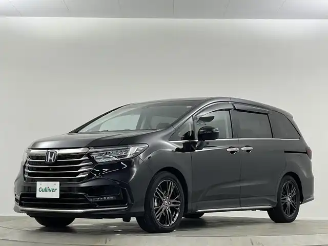 ホンダ オデッセイ ハイブリッド e:HEVアブソルート EX 埼玉県 2021(令3)年 3.9万km プレミアムスパークルブラックパール 禁煙車　純正9型ナビ　HDMI　後席モニター　BSM　両側パワースライドドア　ETC　ドライブレコーダー　バックカメラ　電動リアゲート　レーンキープアシスト　レーダークルーズコントロール　