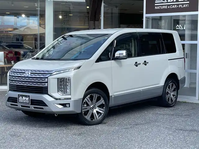 三菱 デリカＤ：５ P 福島県 2020(令2)年 3.8万km ウォームホワイトP/スターリングシルバーM オートステップ/全周囲カメラ/クルーズコントロール/プッシュスタート/両側パワースライドドア/ETC/パワーバックドア/LEDヘッドライト/フォグランプ/運転席パワーシート/シートヒーター/ドアバイザー