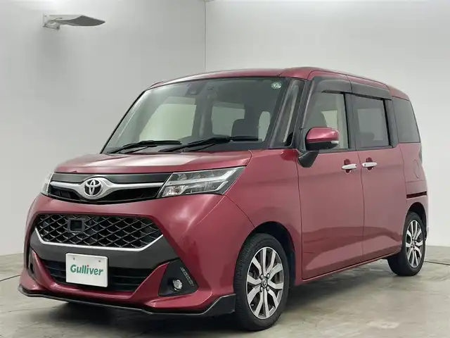 トヨタ タンク カスタムG－T 岡山県 2017(平29)年 5.7万km マゼンタベリーマイカM 純正9インチSDナビ/（CD/DVD/BT/フルセグTV）/アラウンドビューモニター/両側パワースライドドア/前後ドライブレコーダー/オートハイビーム/オートライト/コーナーセンサー（後）/LEDヘッドライト/純正フロアマット/純正ドアバイザー/純正15インチアルミ/ISOFIX/後席サンシェイド/ステアリングスイッチ/ステアリングスイッチ/チルトステアリング/シートリフター/ウインカーミラー/ドアバイザー/新車保証書/取扱説明書/スペアキー×1