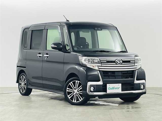 ダイハツ タント カスタム RS トップED SA Ⅲ 福島県 2017(平29)年 4.6万km ブラックマイカメタリック スマートアシスト/・衝突軽減ブレーキ/・車線逸脱警報装置/・オートハイビーム/社外ナビ/・型番：CN-RE03WD/・フルセグTV/Bluetooth/CD/DVD/・バックカメラ/・ETC/両側パワースライドドア/アイドリングストップ/革巻きステアリング/・ステアリングリモコン/ハーフレザーシート/・シートヒーター(運転席)/プッシュスタート/・スマートキー/LEDヘッドライト/・オートライト/・フォグライト/電動格納ミラー/社外フロアマット