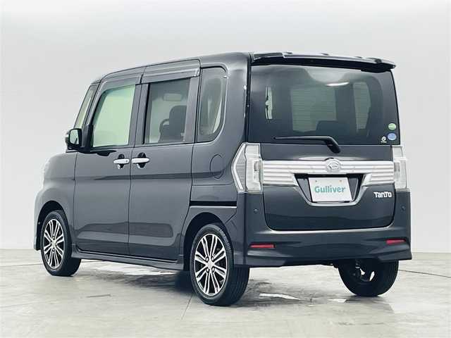 ダイハツ タント カスタム RS トップED SA Ⅲ 福島県 2017(平29)年 4.6万km ブラックマイカメタリック スマートアシスト/・衝突軽減ブレーキ/・車線逸脱警報装置/・オートハイビーム/社外ナビ/・型番：CN-RE03WD/・フルセグTV/Bluetooth/CD/DVD/・バックカメラ/・ETC/両側パワースライドドア/アイドリングストップ/革巻きステアリング/・ステアリングリモコン/ハーフレザーシート/・シートヒーター(運転席)/プッシュスタート/・スマートキー/LEDヘッドライト/・オートライト/・フォグライト/電動格納ミラー/社外フロアマット
