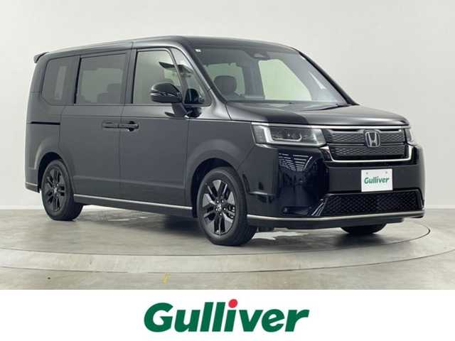 ホンダ ステップワゴン スパーダ eHEV 埼玉県 2025(令7)年 0.1千km クリスタルブラックパール 登録済未使用車 純正11.4型ナビ TV DVD BSM　レーダークルーズコントロール　コーナーセンサー　レーンアシスト　シートヒーター　電動リアゲート　バックカメラ　両側電動　ハーフレザーシート　禁煙車