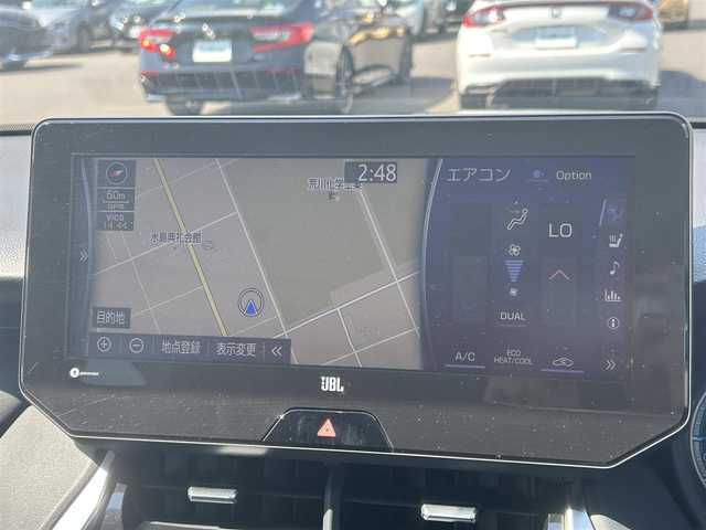 トヨタ ハリアー ハイブリッド Z レザーパッケージ 岡山県 2021(令3)年 4.3万km プレシャスブラックパール 純正12.3インチナビ/（AM.FM.BT.TV.MiraCast）/調光パノラマルーフ/モデリスタエアロ/パノラミックビューモニター/JBLプレミアムサウンド/レザーシート/D/N席シートヒーター/ベンチレーション/D/N席パワーシート/前後ドライブレコーダー/デジタルインナーミラー/TVキャンセラー/パワーバックドア/純正19インチナビ