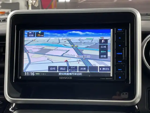 スズキ スペーシア カスタム HYBRID XS 愛知県 2018(平30)年 4.3万km ブリスクブルーM 純正7インチＳＤナビ(KXM-E503W)/フルセグ/ＣＤ/ＤＶＤ/Ｂｌｕｅｔｏｏｔｈ　/バックカメラ/ドライブレコーダー　/両側パワースライドドア　　/衝突軽減ブレーキ　/レーンキープアシスト　/ハーフレザーシート　/運転席シートヒーター/LEDヘッドライト/純正15インチアルミホイール/革巻きステアリング/リアスリムサーキュレーター/パーソナルテーブルリア左右/スマートキー