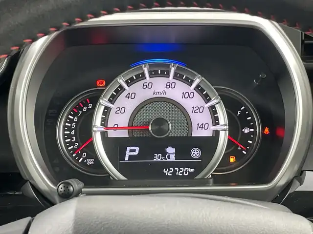 スズキ スペーシア カスタム HYBRID XS 愛知県 2018(平30)年 4.3万km ブリスクブルーM 純正7インチＳＤナビ(KXM-E503W)/フルセグ/ＣＤ/ＤＶＤ/Ｂｌｕｅｔｏｏｔｈ　/バックカメラ/ドライブレコーダー　/両側パワースライドドア　　/衝突軽減ブレーキ　/レーンキープアシスト　/ハーフレザーシート　/運転席シートヒーター/LEDヘッドライト/純正15インチアルミホイール/革巻きステアリング/リアスリムサーキュレーター/パーソナルテーブルリア左右/スマートキー