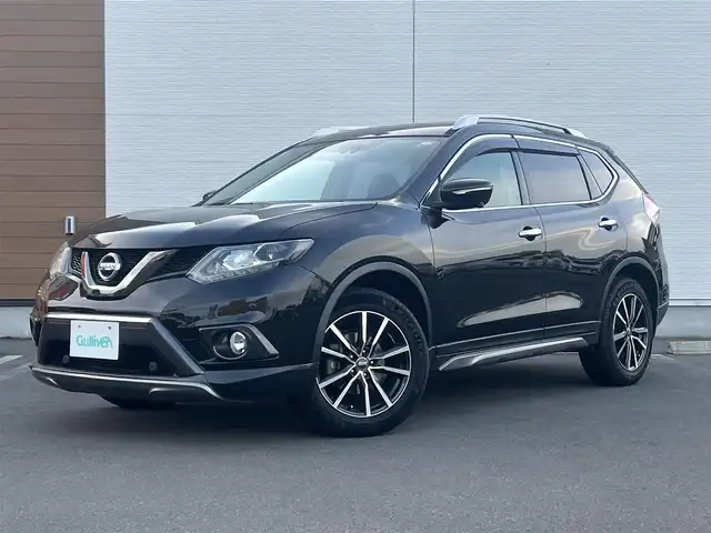 日産 エクストレイル 20Xt ブラックエクストリーマーX エマB 秋田県 2016(平28)年 8.5万km ダイヤモンドブラック ４WD/衝突軽減システム/LEDヘッドライト/純正SDナビ/ワンセグ/全方位カメラ/アラウンドビューモニター/STRANGER SR 18インチアルミ（夏タイヤ装着）/スマートキー/アイドリングストップ/プッシュスタート/クルーズコントロール追従走行無/ダウンヒルアシストコントロール/コーナーセンサー/ステアリングスイッチ/前席シートヒーター/ETC/ルーフレール/センターデフロック/電動リアゲート/純正フロアマット/純正ドアバイザー/オートライト/オートエアコン/パワーステアリング/パワーウィンドウ/横滑り防止/盗難防止装置/寒冷地仕様/電動格納ウィンカーミラー/キーレスエントリー/保証書/取扱説明書/記録簿