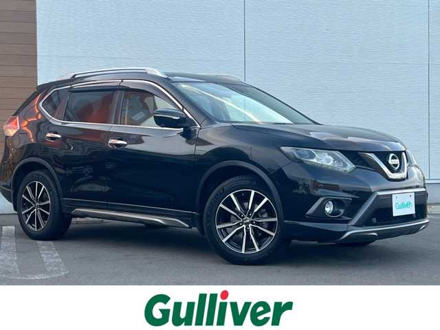 日産 エクストレイル 20Xt ブラックエクストリーマーX エマB 秋田県 2016(平28)年 8.5万km ダイヤモンドブラック ４WD/衝突軽減システム/LEDヘッドライト/純正SDナビ/ワンセグ/全方位カメラ/アラウンドビューモニター/STRANGER SR 18インチアルミ（夏タイヤ装着）/スマートキー/アイドリングストップ/プッシュスタート/クルーズコントロール追従走行無/ダウンヒルアシストコントロール/コーナーセンサー/ステアリングスイッチ/前席シートヒーター/ETC/ルーフレール/センターデフロック/電動リアゲート/純正フロアマット/純正ドアバイザー/オートライト/オートエアコン/パワーステアリング/パワーウィンドウ/横滑り防止/盗難防止装置/寒冷地仕様/電動格納ウィンカーミラー/キーレスエントリー/保証書/取扱説明書/記録簿