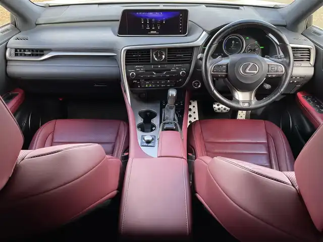 レクサス ＲＸ 450h Fスポーツ 新潟県 2016(平28)年 3.9万km ホワイトノーヴァガラスフレーク 4WD/純正メモリナビ/CD/DVD/BD/BT/フルセグテレビ/バックカメラ/ETC2.0/ドライブレコーダー/サンルーフ/衝突被害軽減ブレーキ/レーンキープアシスト/クルーズコントロール/革シート/パワーシート/シートヒーター /エアシート/ステアリングヒーター/ステアリングスイッチ/パドルシフト/パワーバックドア/コーナーセンサー/スマートキー/プッシュスタート/LEDライト/オートライト/オートハイビーム/フォグランプ/純正20インチアルミホイール