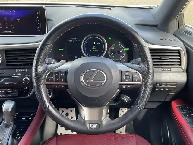 レクサス ＲＸ 450h Fスポーツ 新潟県 2016(平28)年 3.9万km ホワイトノーヴァガラスフレーク 4WD/純正メモリナビ/CD/DVD/BD/BT/フルセグテレビ/バックカメラ/ETC2.0/ドライブレコーダー/サンルーフ/衝突被害軽減ブレーキ/レーンキープアシスト/クルーズコントロール/革シート/パワーシート/シートヒーター /エアシート/ステアリングヒーター/ステアリングスイッチ/パドルシフト/パワーバックドア/コーナーセンサー/スマートキー/プッシュスタート/LEDライト/オートライト/オートハイビーム/フォグランプ/純正20インチアルミホイール