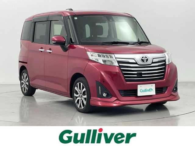 トヨタ ルーミー カスタムG－T 熊本県 2017(平29)年 3.4万km マゼンタベリーマイカM 純正9インチナビNSZT-Y66T/　（CD/DVD/フルセグTV）/バックカメラ/スマートアシストIII/・衝突回避支援ブレーキ機能/・衝突警報機能/・車線逸脱警報機能/・誤発進抑制制御機能/・先行車発進お知らせ機能/・前後コーナーセンサー/クルーズコントロール/ビルトインETC/純正前方ドライブレコーダー/両側パワースライドドア/LEDヘッドライト/オートライト/フォグランプ/横滑り防止装置/スマートキー/プッシュスタート/アイドリングストップ/ステアリングスイッチ/電動格納ミラー/純正１５インチAW/純正フロアマット/取扱説明書