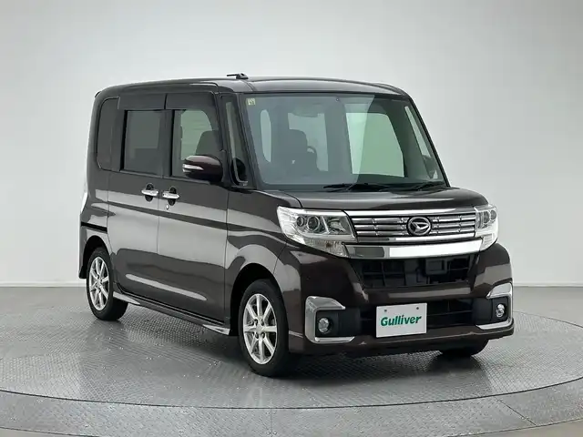 ダイハツ タント カスタム X 兵庫県 2016(平28)年 5.9万km プラムブラウンクリスタルマイカ 社外SDナビ(CD/ワンセグ)/・AVN135M/片側パワースライドドア/ETC/オートライト/LEDライト/フォグランプ/スマートキー/プッシュスタート/純正14inアルミホイール/Aストップ/Wエアバッグ/ABS/スペアキー有り