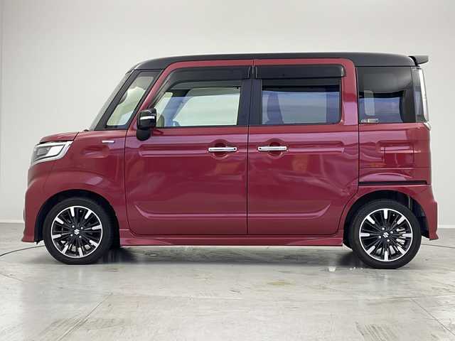 スズキ スペーシア カスタム HYBRID XS ターボ 茨城県 2018(平30)年 3.1万km フェニックスレッドパール/ブルーイッシュブラックパール ナビ　フルセグＴＶ　衝突軽減ブレーキ　両側電動スライドドア　シートヒーター　ビルトインＥＴＣ　コーナーセンサー　車線逸脱警報装置　アイドリングストップ　ドアバイザー　電動格納ミラー　ターボ車　禁煙車