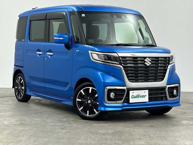 スズキ スペーシア カスタム HYBRID XS ターボ 三重県 2021(令3)年 2.5万km ブリスクブルーM /禁煙車//純正ナビ//バックカメラ//両側パワースライドドア//レーダークルーズコントロール//パドルシフト//運転席シートヒーター//パドルシフト//ETC//GPSレーダー//電格ミラー//LEDヘッドライト//オートライト//ドライブレコーダー//プッシュスタート//スマートキー//純正15インチアルミホイール