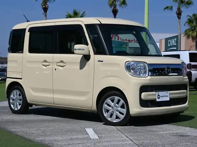 マツダ フレアワゴン ハイブリッド XS 千葉県 2018(平30)年 5.5万km シフォンアイボリーM 純正メモリーナビ(A9K5)/　AM FM CD DVD Bluetooth USB/フルセグTV/LEDオートヘッドライト/リアクリアランスソナー/シートヒーター(運転席)/純正14インチアルミホイール/リアサンシェード/アイドリングストップ/衝突軽減ブレーキ/フルセグTV/両側パワースライドドア