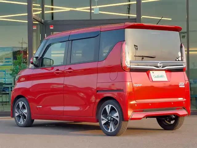 日産 ルークス HWS Gターボ プロパイロットED 東京都 2020(令2)年 1.6万km スパークリングレッドM プロパイロット/純正9インチナビ/アラウンドビューモニター/ビルトインETC/両側パワースライドドア/衝突軽減ブレーキ/レーンキープアシスト/コーナーセンサー/アイドリングストップ/LEDヘッドライト/スマートキー